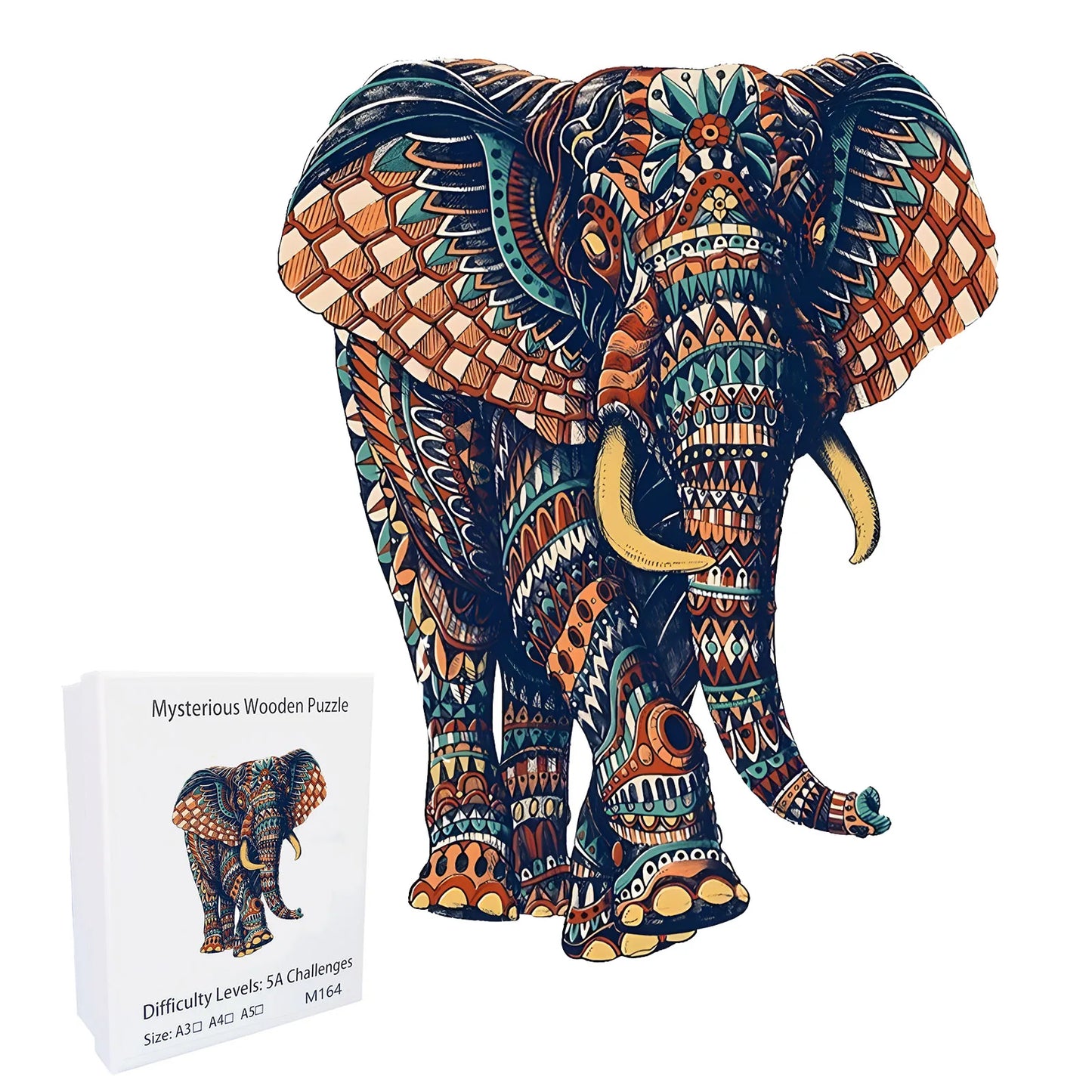 Unique Elephant Wooden Puzzle, Adult Stress Relief Toys, Irregular Animal Shapes, Holiday Birthday Gift