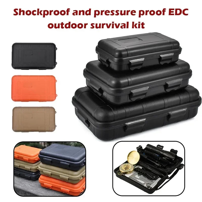 S/M/L Size Outdoor Plastic Waterproof Sealed Survival Box Container Camping Outdoor Travel Storage Box