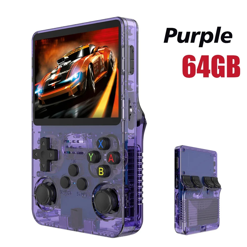 128G Open Source R36S Video Game Console Linux System 3.5 Inch IPS Screen Orange Portable Pocket Video Player 64GG best Games