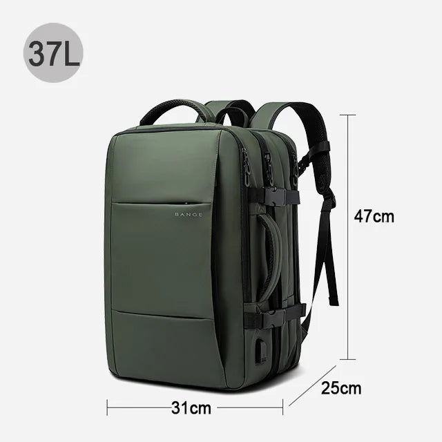 BANGE Travel Backpack Men Business Backpack School Expandable USB Bag Large Capacity 17.3 Laptop Waterproof Fashion Backpack