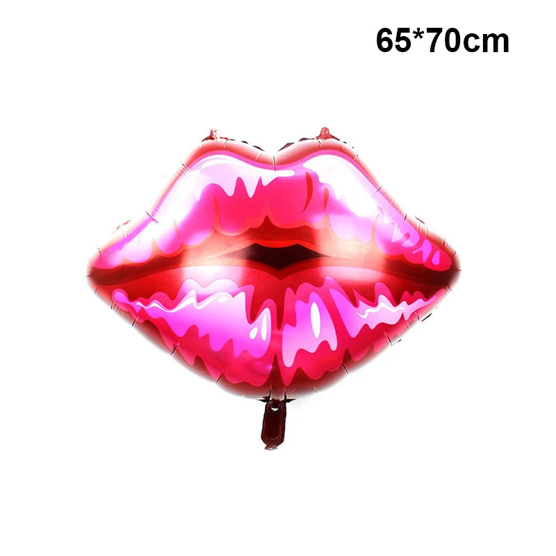 Big Pink High Heels Foil Balloon Lipstick Red Lips Balloons for Makeup Party Wedding Girl Birthday Party Baby Shower Decorations