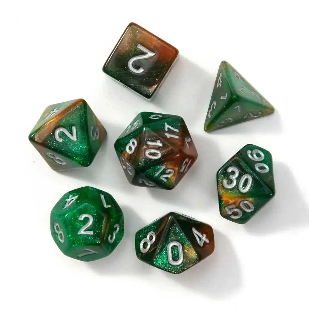 7pcs Polyhedral Dice Set  7-Dice Two-Tone Swirl-DND For DND D4 D6 D8 D10 D% D12 D20 Dice Games Family Party Board Games