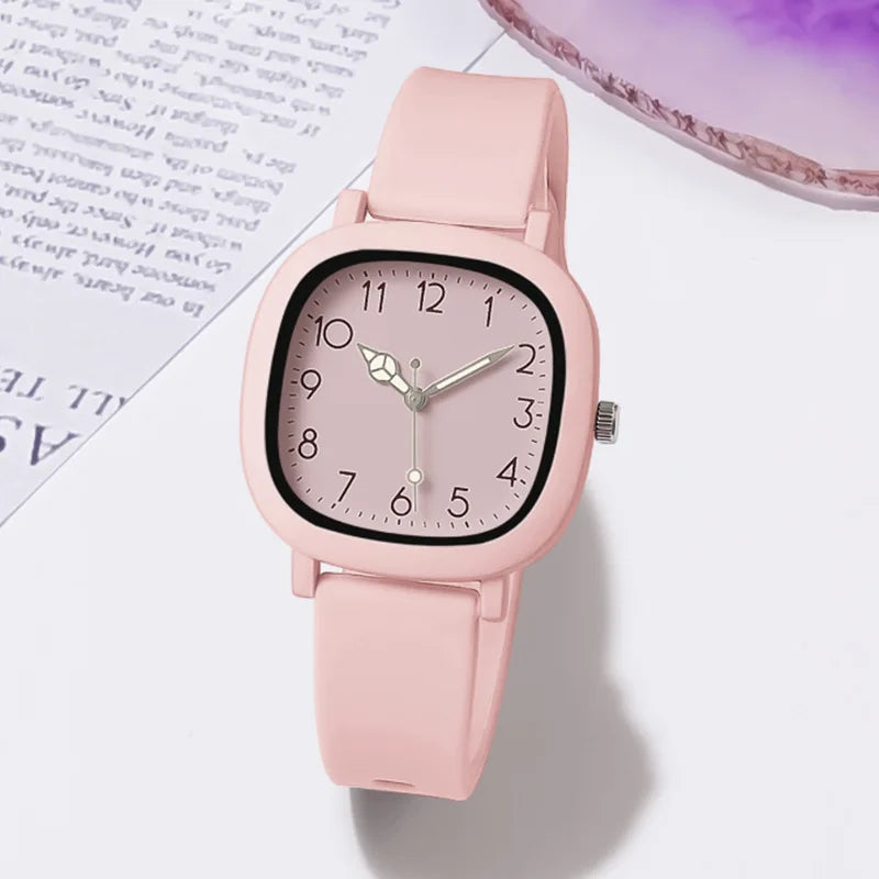 Women Watch Fashion Square Quartz Silicone Strap Wristwatches Student Watches for Women Relojes Para Mujer Montre Femme