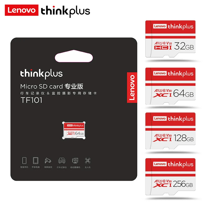 thinkplus Mini SD Card Class 10 TF Flash Card 32GB-256G Memory Card For Mobile Phone PC Speaker HD Camera Game Switch for Lenovo