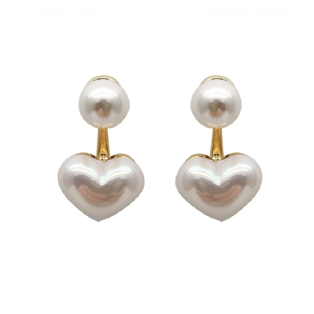 1 Pair Of European And American Simple Temperament Lady Love Pearl Cold Wind Earrings