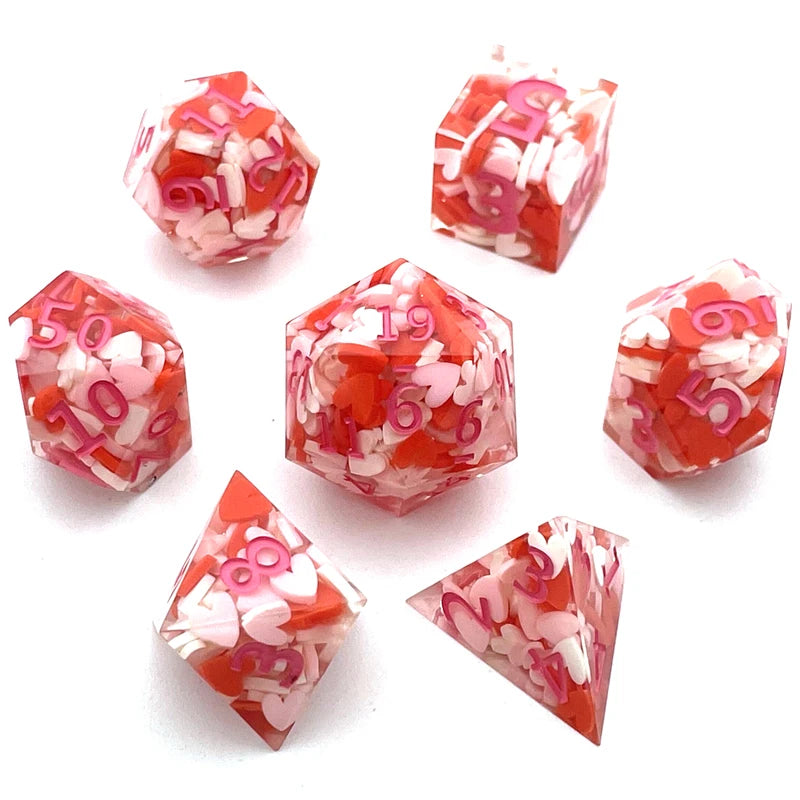 7PCS Sharp Resin Dices Set Multicolour Polyhedral Molds Multiplayers Digital Role Playing Board Table Game for Kids Adults