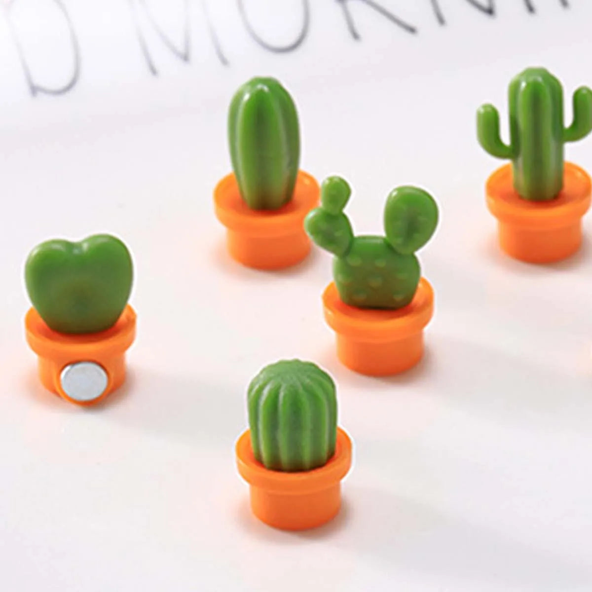 6pcs Cactus Magnetic Message Refrigerator Magnet Green Plant Potted Magnet Cactus Ball Three-dimensional Refrigerator Magnet