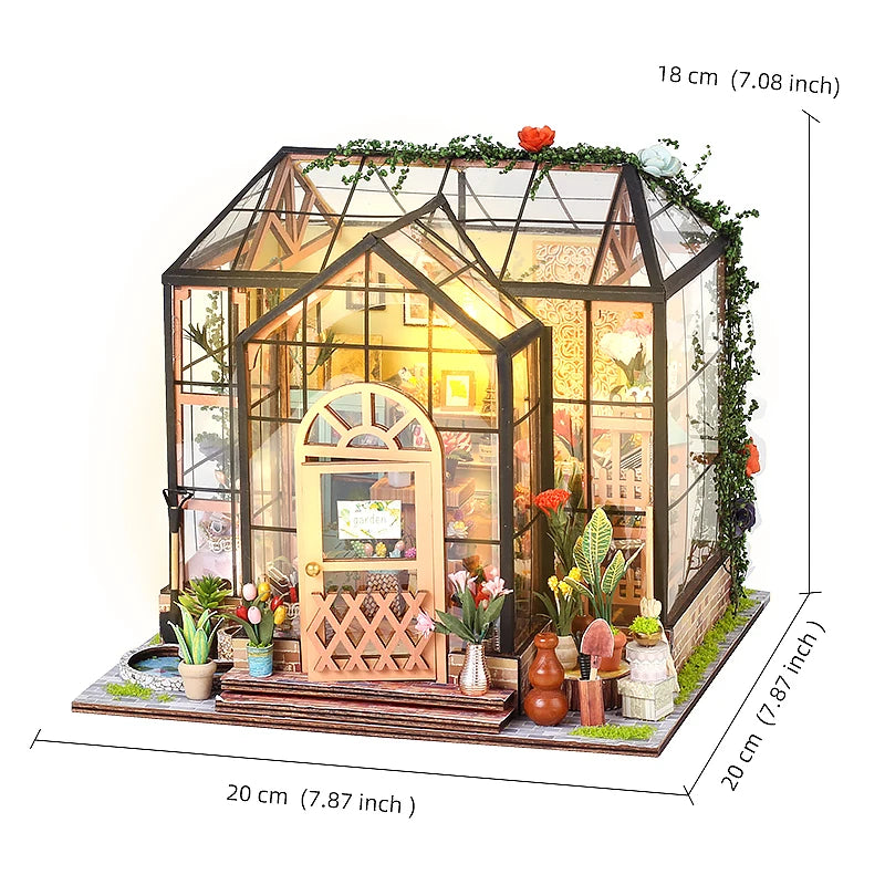 Wooden Miniature Doll House 3D Puzzle Assembly Building Model Kit Small Room Toys Home With Furniture Lighting Wooden Craft Gift