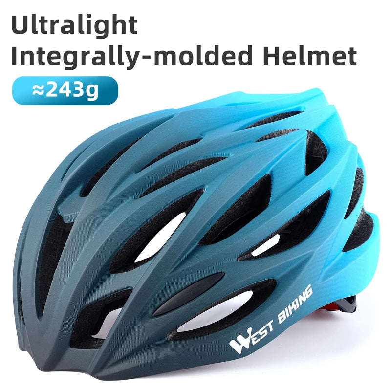 WEST BIKING Ultralight Cycling Helmet Integrally-molded Men Women Racing Helmet Bicycle Safety Cap MTB Road Bike Accessories