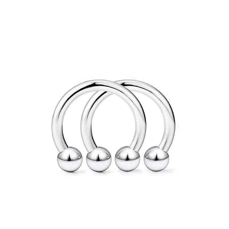 2Pcs Cone Spike Horseshoe Circular Septum Nose Ring, 316L Stainless Steel Nipple Hoops Rings Septum Eyebrow Ear Piercing Jewelry