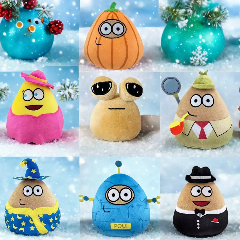 22cm 1/7pcs New hot  style Hot Game My Pet Alien Pou Plush Toy Furdiburb Emotion Alien Plushie Stuffed Animal Pou Doll ﻿