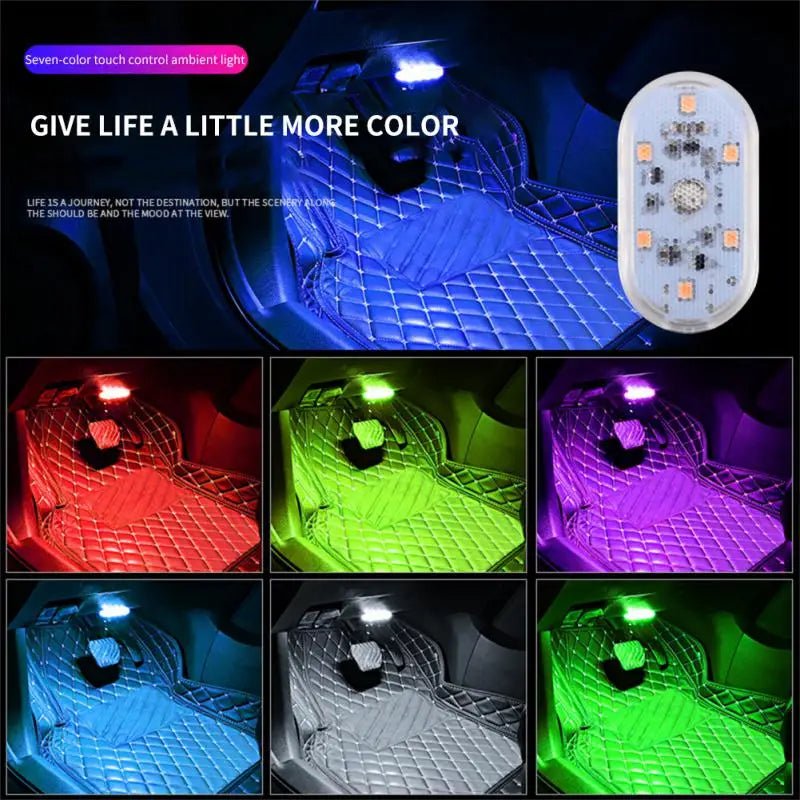 Car Decorative Lamp Touch Light Car Interior Roof Reading Lamp USB Atmosphere LED Night Light LED Refitted Boot Lights