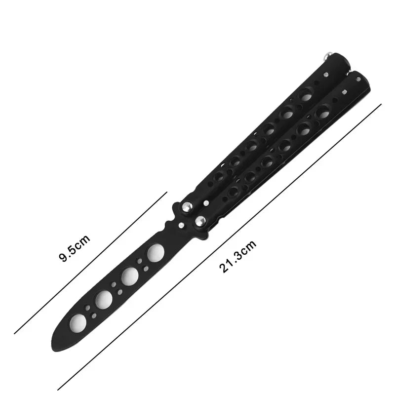 Portable Butterfly Training Knife Foldable Pocket Flail Knife Uncut Blade Butterfly Comb Training Tool