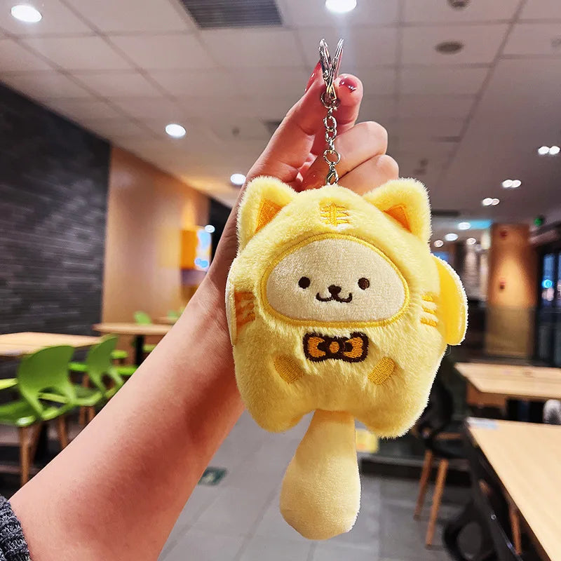 Sanrio Plush Doll Keychain Melody Cinnamoroll Pochacco Cute Key Ring Bag Pendant Gift Kids Toys Backpack Decoration Girl Gifts