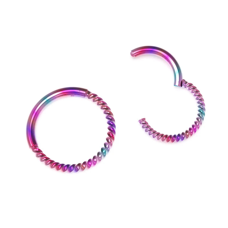 316LStainless Steel Hinged Segment Seamless Clicker Ring Nose Ring Hoop Septum Helix Earrings For Women Man Piercing Jewelry