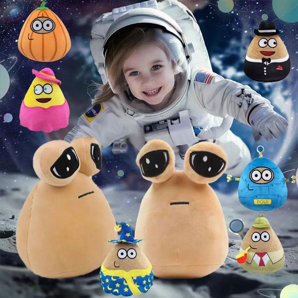 22cm 1/7pcs New hot  style Hot Game My Pet Alien Pou Plush Toy Furdiburb Emotion Alien Plushie Stuffed Animal Pou Doll ﻿