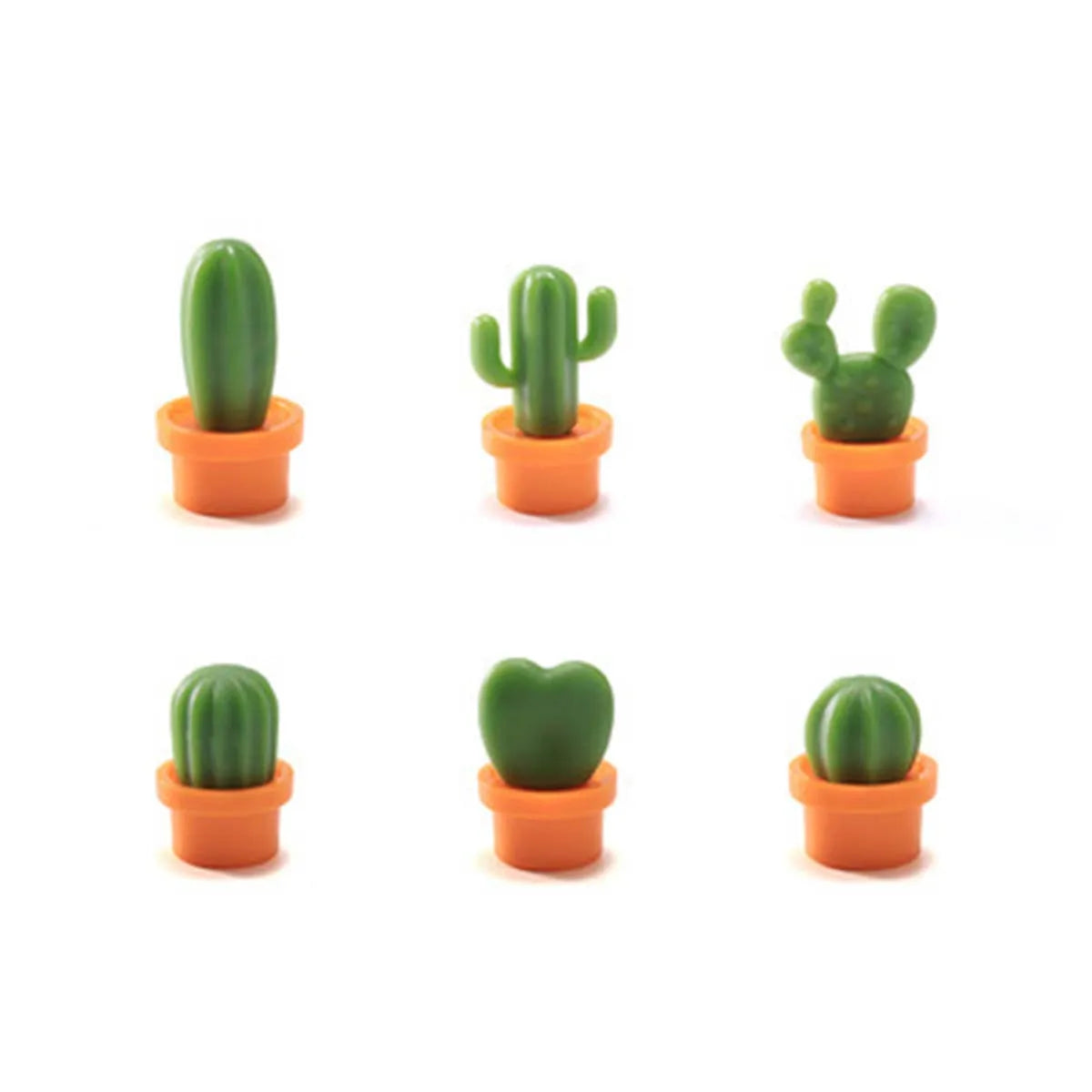 6pcs Cactus Magnetic Message Refrigerator Magnet Green Plant Potted Magnet Cactus Ball Three-dimensional Refrigerator Magnet