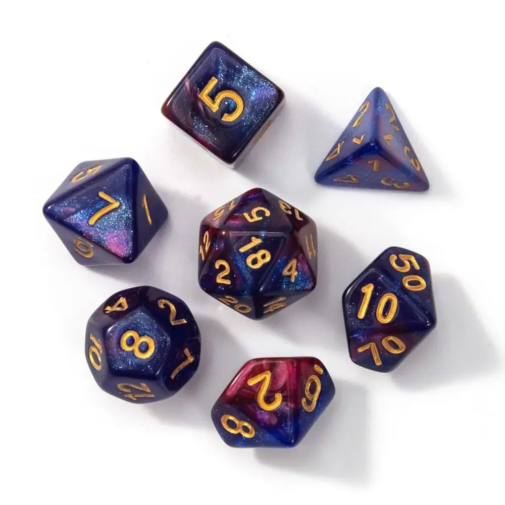 7pcs Polyhedral Dice Set  7-Dice Two-Tone Swirl-DND For DND D4 D6 D8 D10 D% D12 D20 Dice Games Family Party Board Games