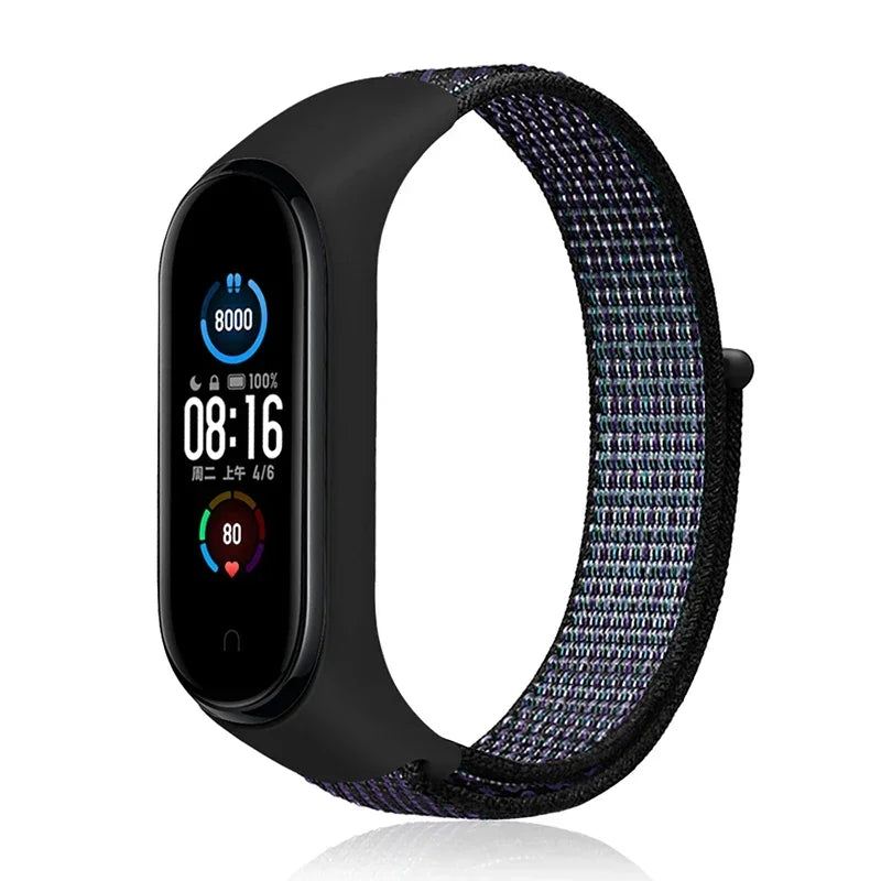 Bracelet For Mi Band 6 7 Strap Nylon Sport loop watch Belt Pulseira Correa Mi band 4 Wristband for xiaomi Mi band 5 4 3 Bracelet