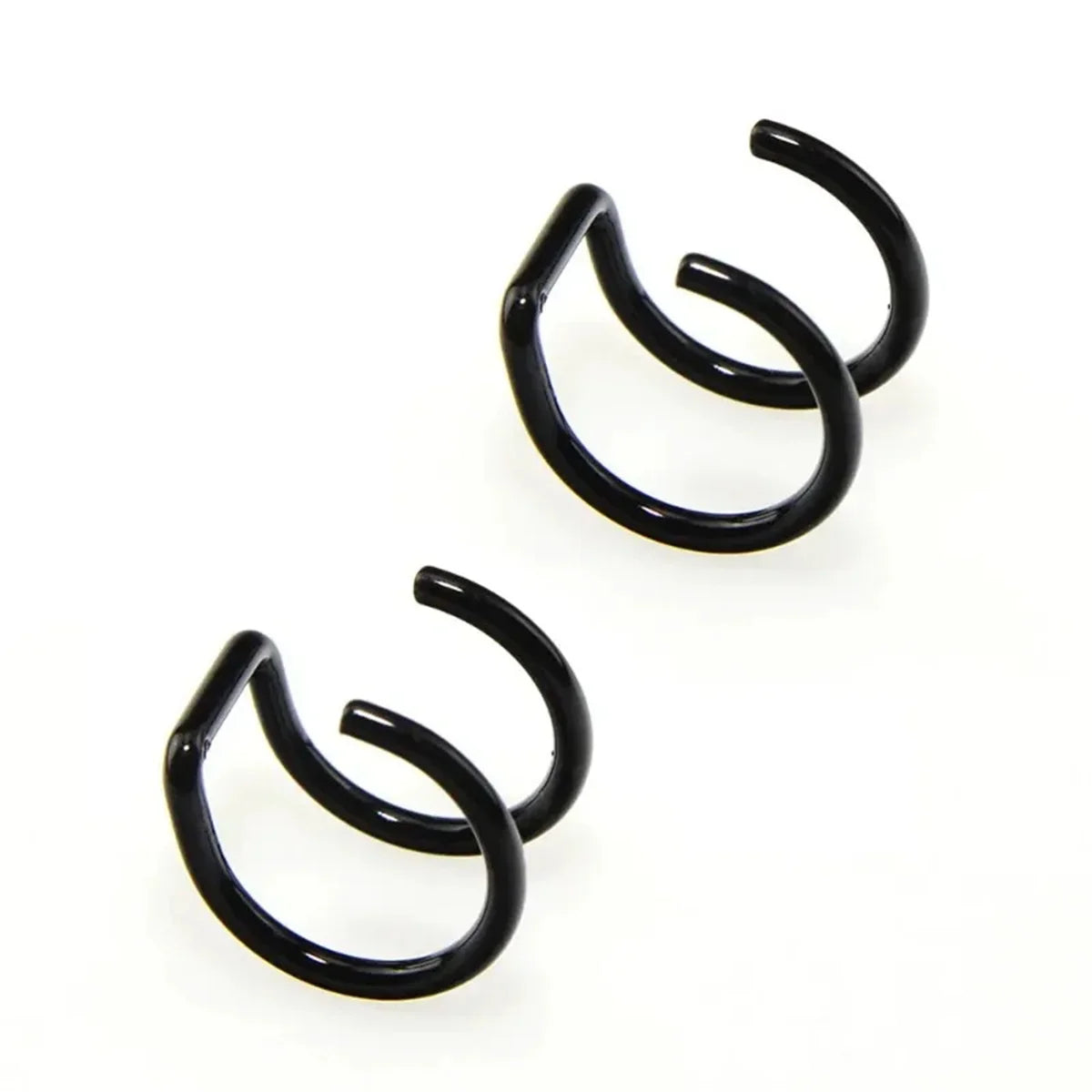 2pcs 316L Stainless Steel Fake Ear Piercing Jewelry for Women Men, Clip on Ear Cuffs Fake Lip Ring Non Piercing Labret Rings