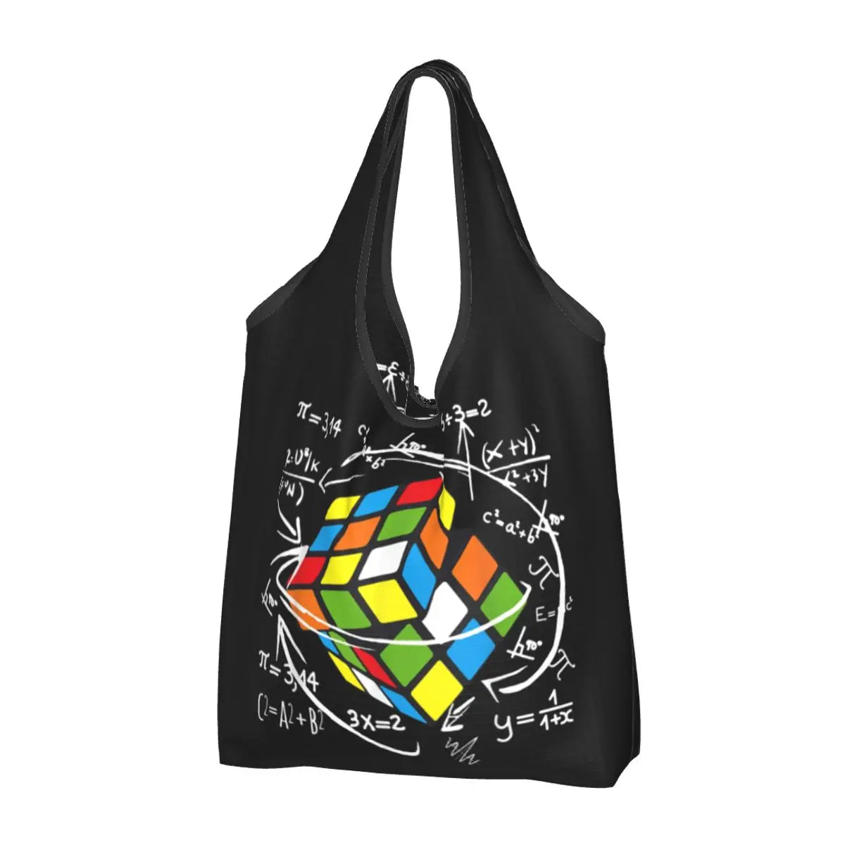 Recycling Exploding Rubix Rubiks Rubics Cube Shopping Bag Women Tote Bag Portable Math Lovers Groceries Shopper Bags