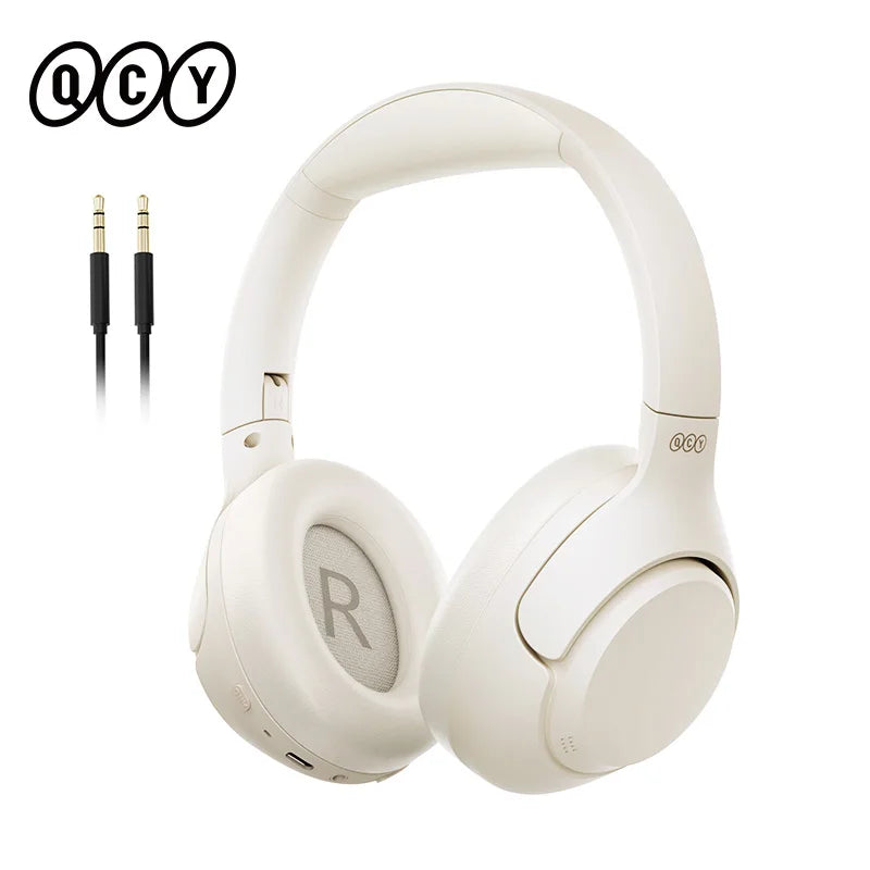 QCY H3 ANC Wireless Headphones Bluetooth 5.4 Hi-Res Audio Over Ear Headset 43dB Hybrid Active Noise Cancellation Earphones 60H