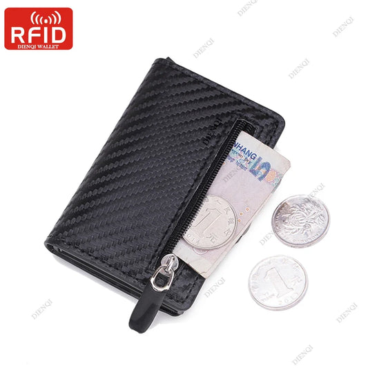 Carbon Fiber Rfid Credit Card Holder Men Wallets Storage Money Bag Hand Purse Small Mini Slim Wallets Carteira Masculina