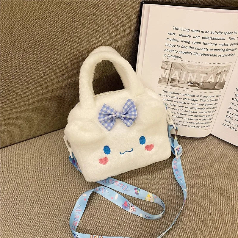 Sanrio Bag Kawaii Kuromi Cinnamoroll My Melody Cartoon Anime Plush Handbag Cosmetic Bag Travel Storage Bag Women Girl Gifts