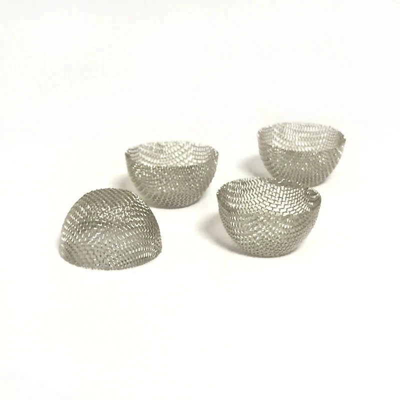 50pcs 60Mesh 12mm Diameter 8mm height 304 Stainless Steel Metal Filter Domed Bowl Silver Screens Smoking Pipe Filter Screen