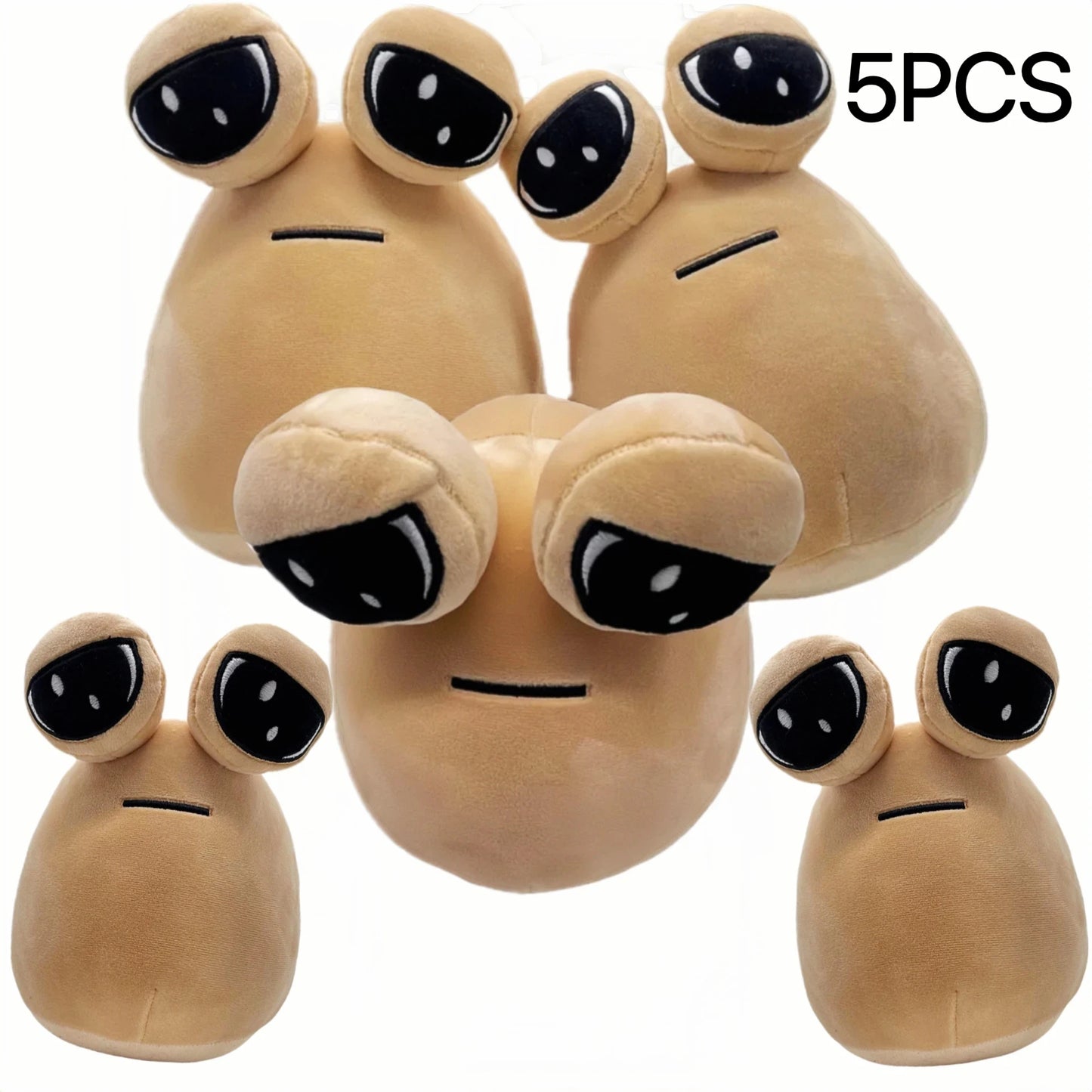 22cm 1/7pcs New hot  style Hot Game My Pet Alien Pou Plush Toy Furdiburb Emotion Alien Plushie Stuffed Animal Pou Doll ﻿