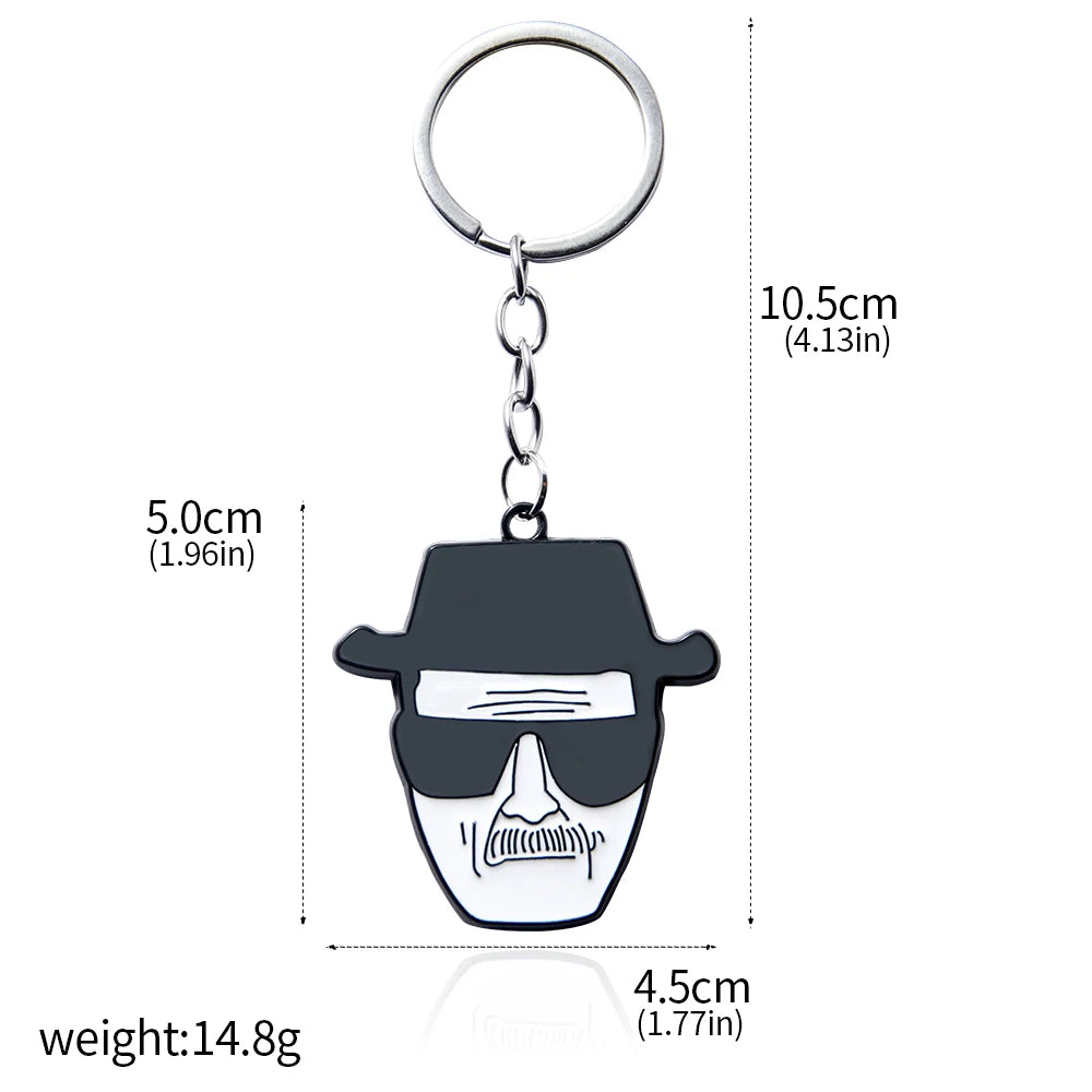 TV Breaking Bad Keychain Walter White Key Chain Metal Pendant Key Holder For Men Women Charm Jewelry Backpack Bag Accessories