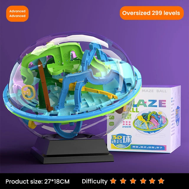 3D Puzzle Ball Maze Toy Children Challenge Obstacle Game Labyrinth Ball 3D Maze Montessori Puzzle Balance Traine Clearance Game