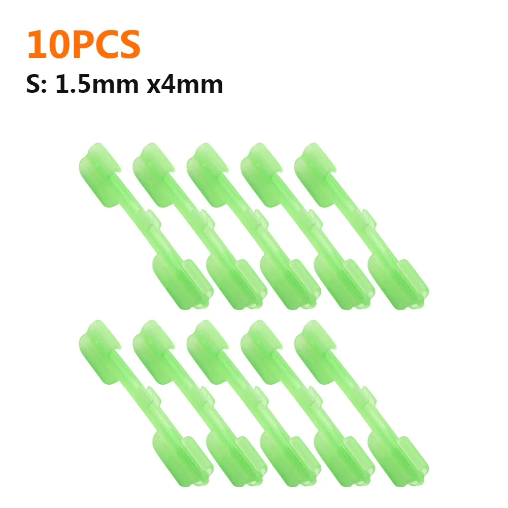 10-50PCS Night Fishing Light Stick Clip S/M/L ABS Fishing Float Tip Light Holder Luminous Effect Light Stick Clip Card Holder