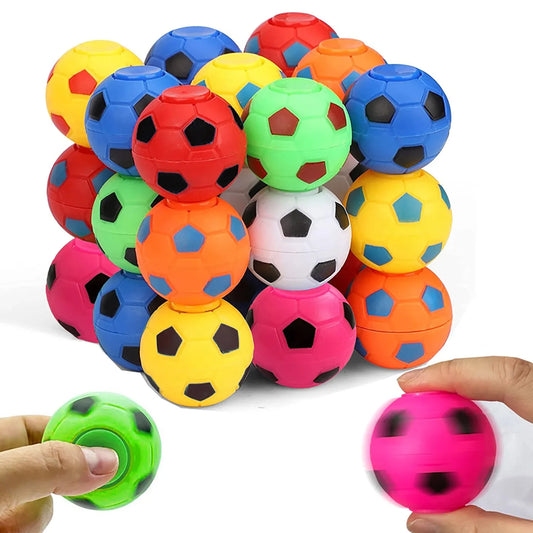 10pcs Mini Fidget Spinners Soccer Ball Toy for Kids,Soccer Party Favors Goodie Bag Stuffers,Rotatable Soccer Finger Stress Ball