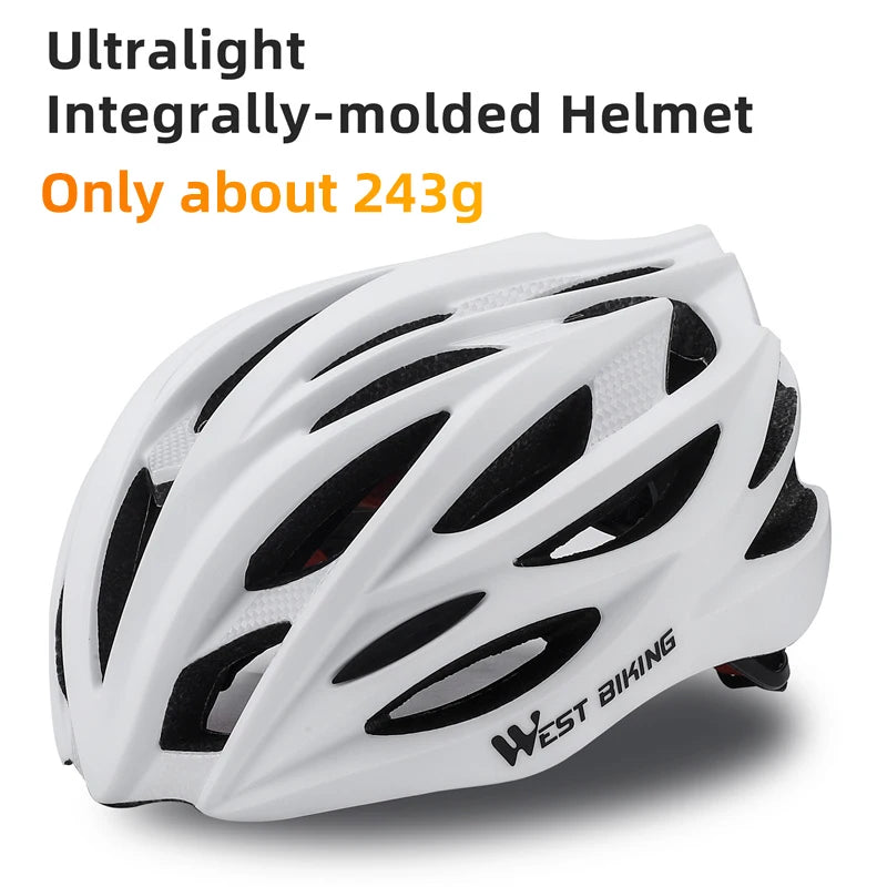 WEST BIKING Ultralight Cycling Helmet Integrally-molded Men Women Racing Helmet Bicycle Safety Cap MTB Road Bike Accessories