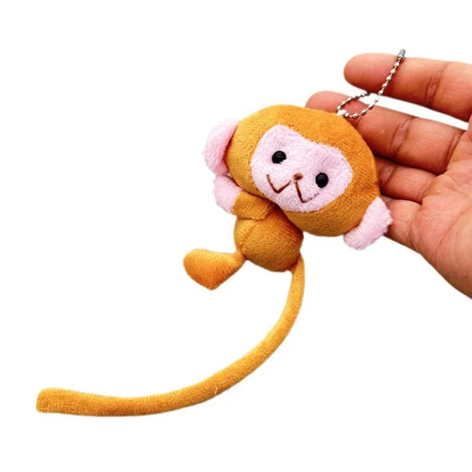 Cartoon Long Tailed Monkey Doll Key Chain Pendant DIY Plush Toy Doll Keychain Backpack Pendant Accessories Gift For Children