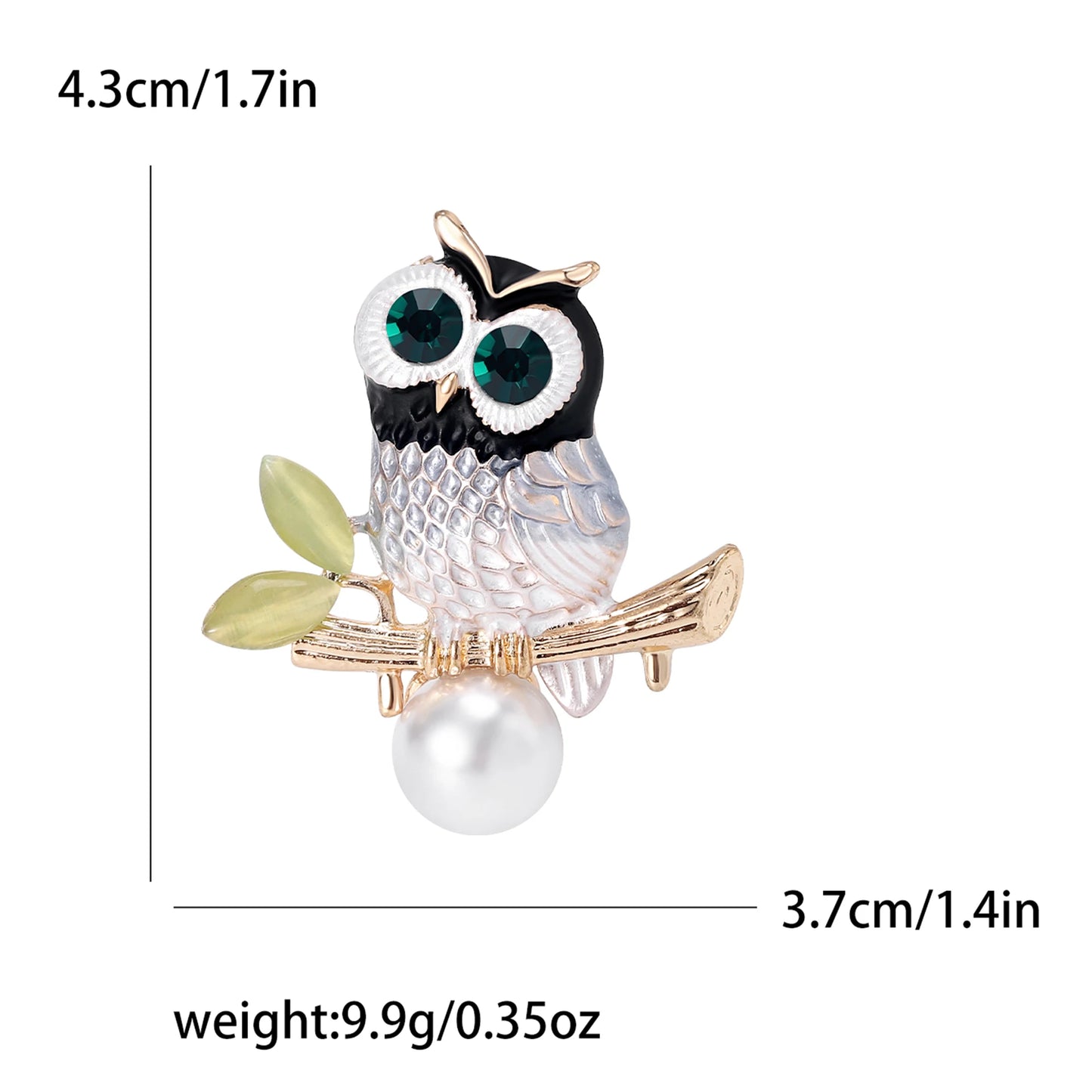 Rhinestone Cartoon Owl Brooch for Women Unisex Enamel Animal Pin Bird Lapel Pin Banquet Party Backpack Gifts Jewelry Accessories