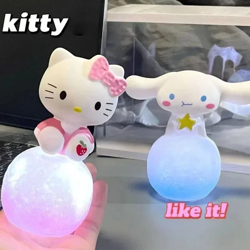 Sanrio Hello Kitty Night Light Luminous Children's Toy Bedside Lamp Anime Cartoon Kuromi Cinnamoroll Cute Children's Gift Gift