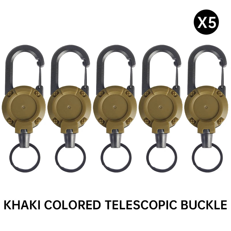 Retractable Rope Hook, Strong Wire Rope Buckle,backpack Key Chain,anti-loss Spring Key Ring,outdoor Portable Camping Accessories