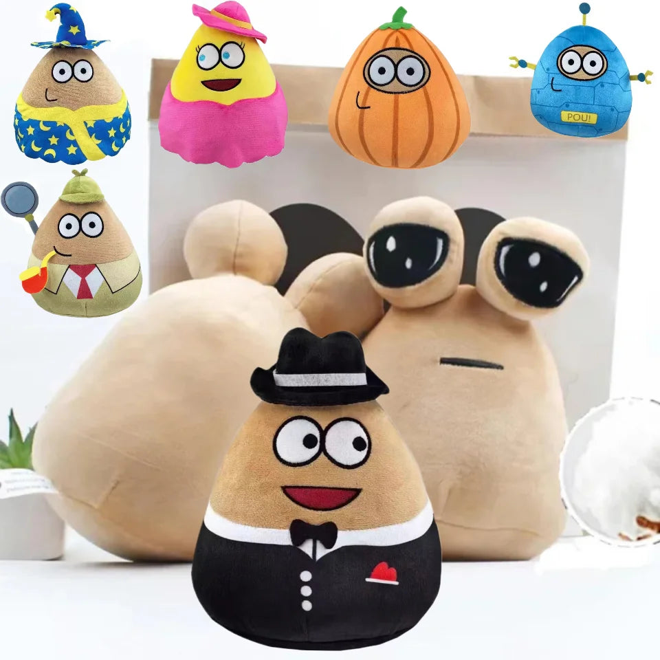 22cm 1/7pcs New hot  style Hot Game My Pet Alien Pou Plush Toy Furdiburb Emotion Alien Plushie Stuffed Animal Pou Doll ﻿