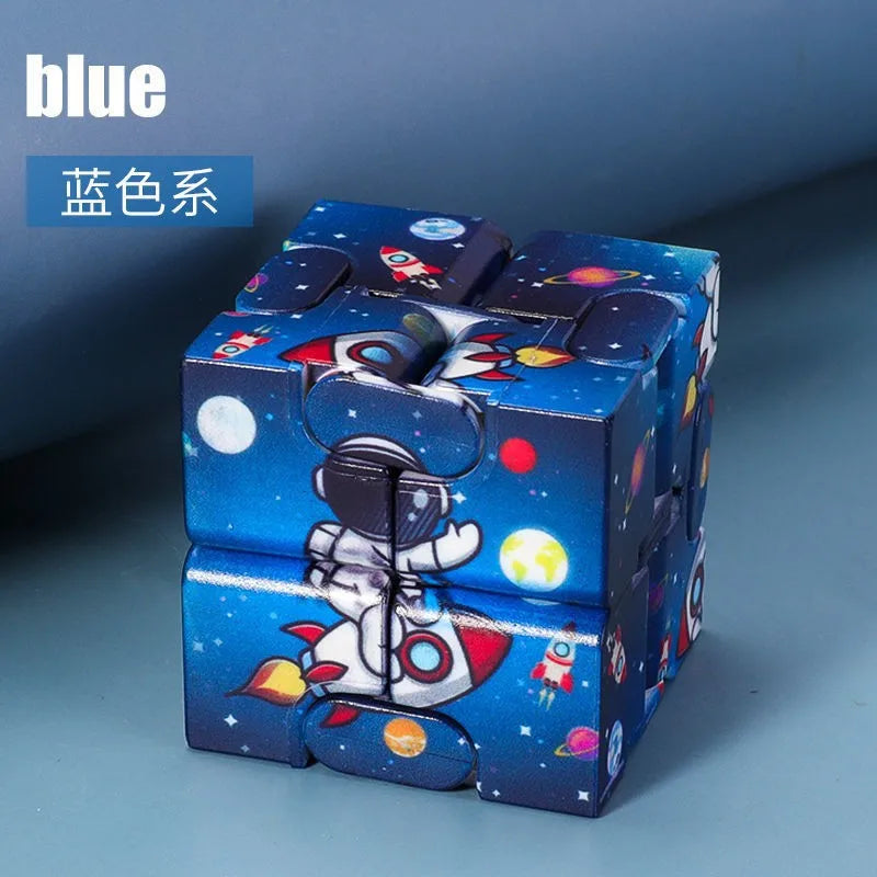 2023 New Astronaut Fingers Infinite Cube Flip Second-order Puzzle Cube Tilted Puzzle Cube Gift Toys  Rubix Cube  Kids Toys