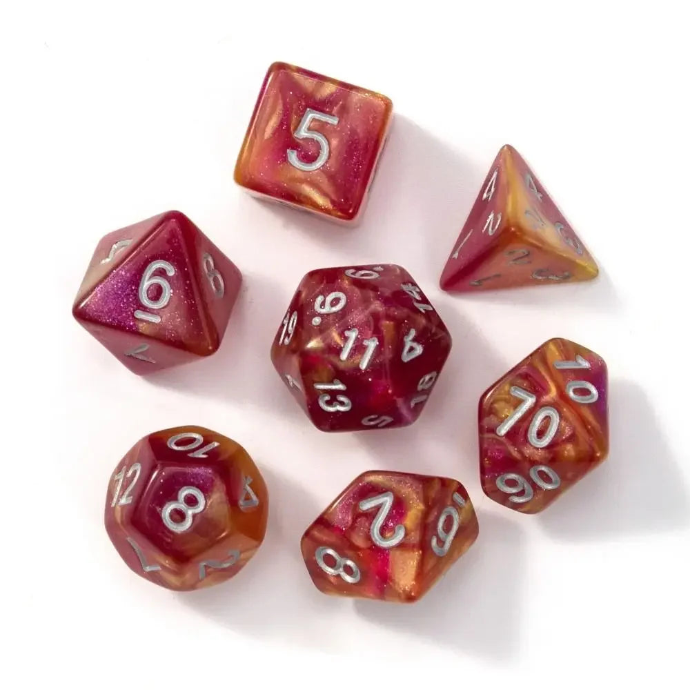 7pcs Polyhedral Dice Set  7-Dice Two-Tone Swirl-DND For DND D4 D6 D8 D10 D% D12 D20 Dice Games Family Party Board Games