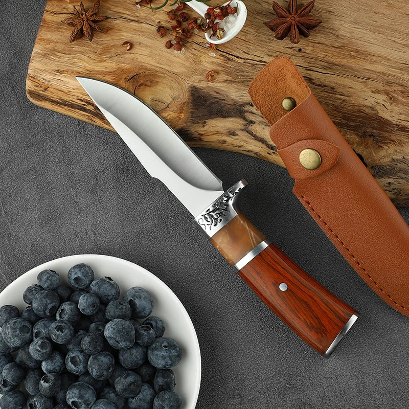 Wild Survival Self-defense Knife,Portable Mini Pocket Knife Stainless Steel Fruit Knife Meat Knife Suitable For Outdoor camping