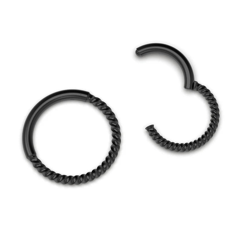 316LStainless Steel Hinged Segment Seamless Clicker Ring Nose Ring Hoop Septum Helix Earrings For Women Man Piercing Jewelry