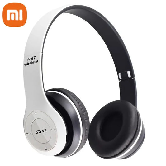 Xiaomi Wireless Headphones Foldable HIFI Headset Noise Cancelling Earphone with Mic USB Adaptor For iPhone Game P47 Earbuds