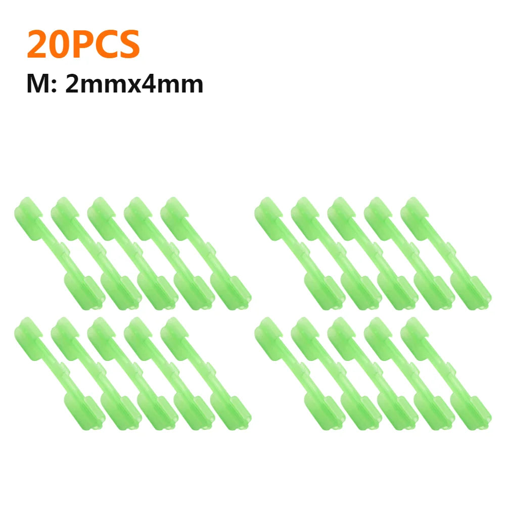 10-50PCS Night Fishing Light Stick Clip S/M/L ABS Fishing Float Tip Light Holder Luminous Effect Light Stick Clip Card Holder