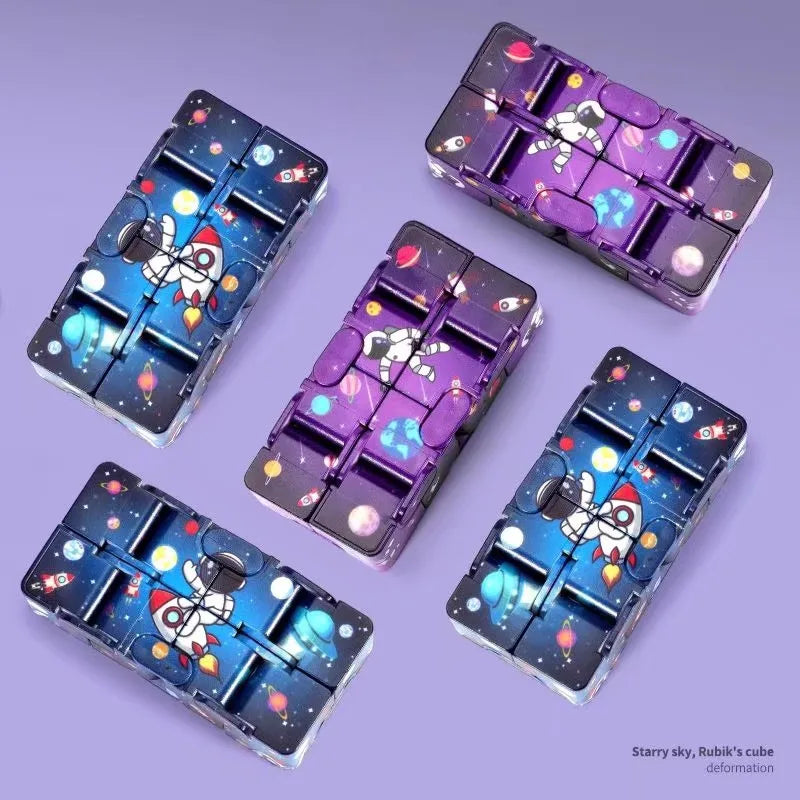 2023 New Astronaut Fingers Infinite Cube Flip Second-order Puzzle Cube Tilted Puzzle Cube Gift Toys  Rubix Cube  Kids Toys