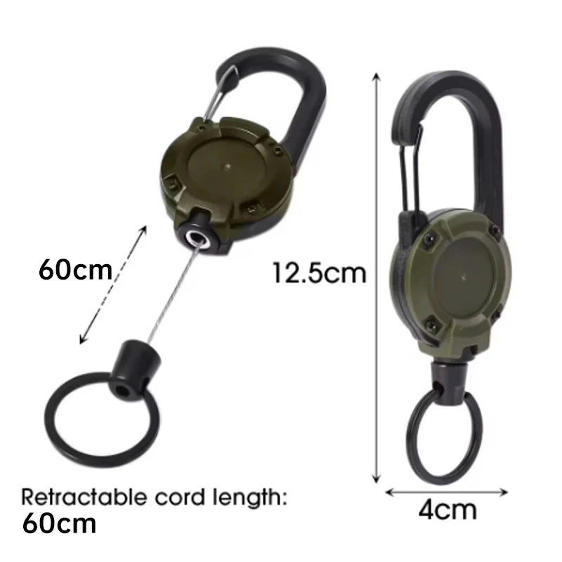 Retractable Rope Hook, Strong Wire Rope Buckle,backpack Key Chain,anti-loss Spring Key Ring,outdoor Portable Camping Accessories