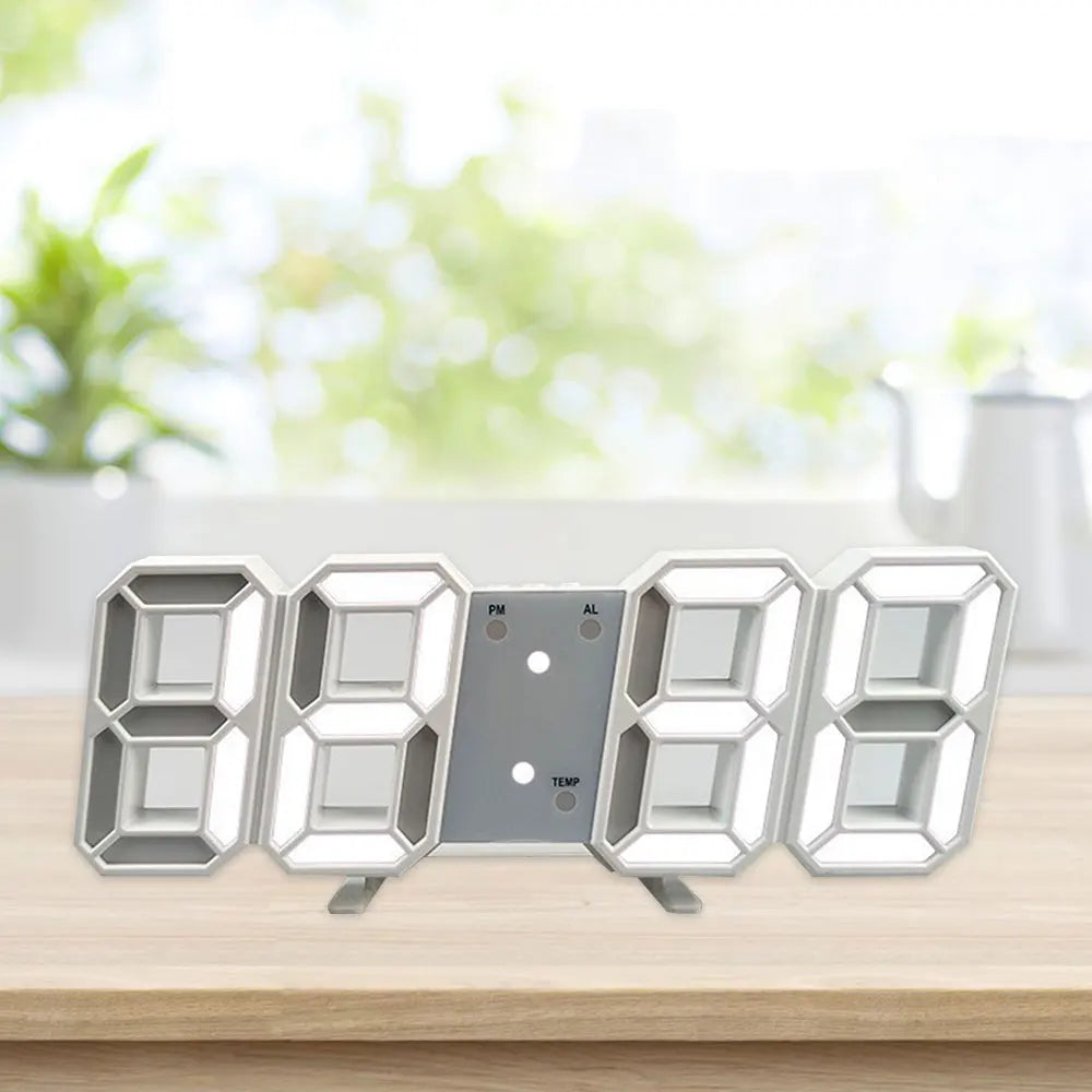 Smart 3D Mini Clock LED Digital Wall Clock Nordic Desk Clock Electronic Alarm Clock Living Room Wall Clock DIY Table Clock