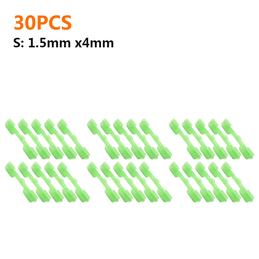 10-50PCS Night Fishing Light Stick Clip S/M/L ABS Fishing Float Tip Light Holder Luminous Effect Light Stick Clip Card Holder